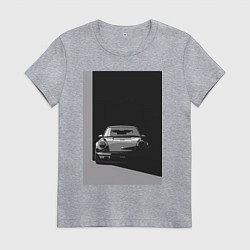 Футболка хлопковая женская Porsche 911 легендарный автомобиль, цвет: меланж