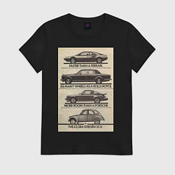 Футболка хлопковая женская Citroen автомобиль, цвет: черный