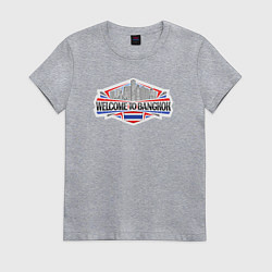 Футболка хлопковая женская Бангкок - добро пожаловать, цвет: меланж
