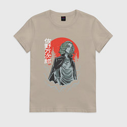 Футболка хлопковая женская Токийские мстители Манджиро Сано, цвет: миндальный