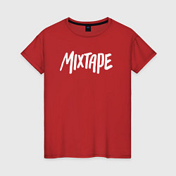 Футболка хлопковая женская Mixtape logo, цвет: красный