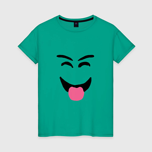 Женская футболка Роблокс смешное лицо / Зеленый – фото 1