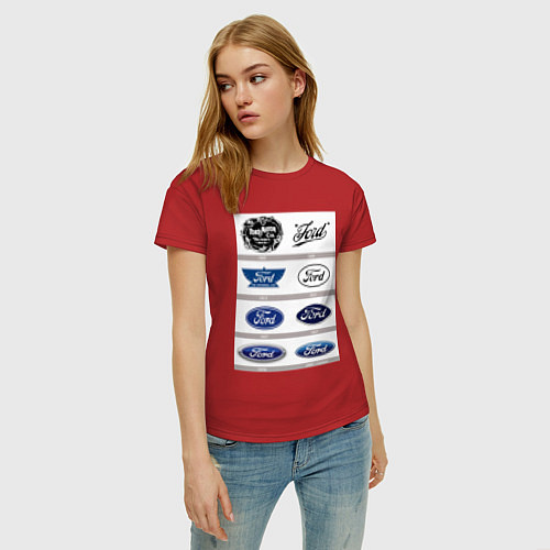 Женская футболка Ford логотип / Красный – фото 3