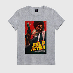 Футболка хлопковая женская Pulp fiction - vincent and jules, цвет: меланж