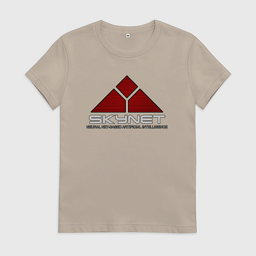 Женская футболка Skynet - cyberdyne / Миндальный – фото 1
