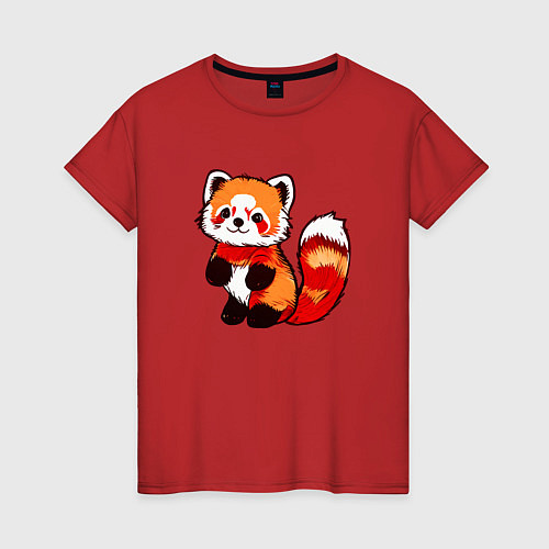 Женская футболка Красная панда в полный рост / Красный – фото 1