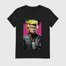 Футболка хлопковая женская Trumps not dead - motto, цвет: черный