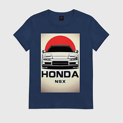 Футболка хлопковая женская Honda nsx автомобиль, цвет: тёмно-синий