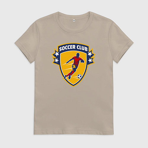 Женская футболка Soccer club / Миндальный – фото 1