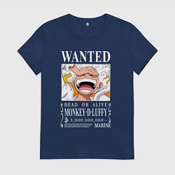 Футболка хлопковая женская Monkey D Luffy - wanted, цвет: тёмно-синий