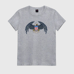 Футболка хлопковая женская Eagle USA, цвет: меланж