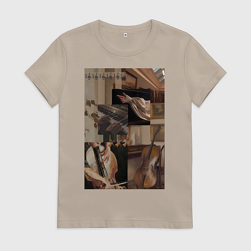 Женская футболка Музыка эстетика / Миндальный – фото 1