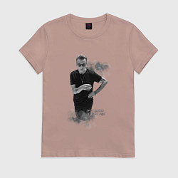 Футболка хлопковая женская Depeche mode - dave gahan stand, цвет: пыльно-розовый