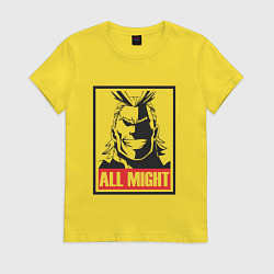 Футболка хлопковая женская Моя геройская академия All Might, цвет: желтый