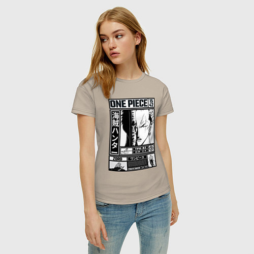 Женская футболка Легендарный Зоро - Ван Пис / Миндальный – фото 3