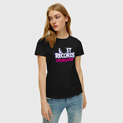 Футболка хлопковая женская Lost records bloom and rage logo, цвет: черный — фото 2