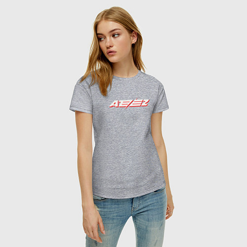 Женская футболка Ateez logo / Меланж – фото 3