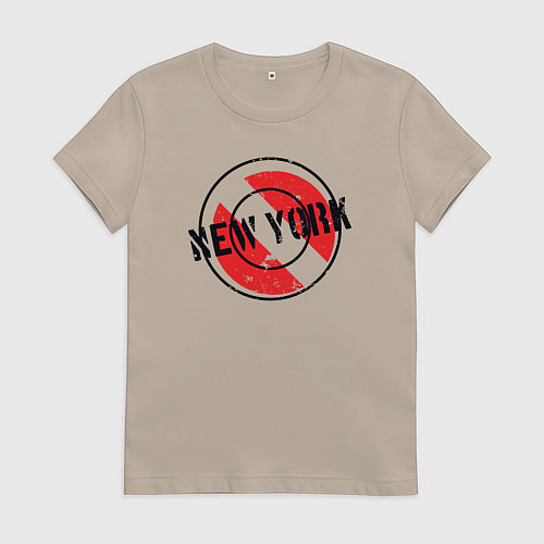 Женская футболка NY city USA / Миндальный – фото 1