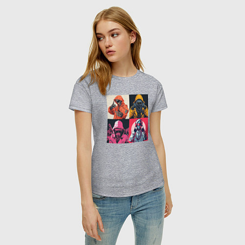 Женская футболка Киборг рэперы / Меланж – фото 3