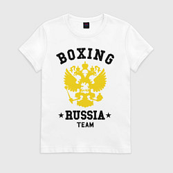 Футболка хлопковая женская Boxing Russia Team, цвет: белый
