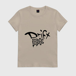 Футболка хлопковая женская Drift - Япония, цвет: миндальный