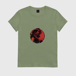 Футболка хлопковая женская Берсерк в боевое ипостаси, цвет: авокадо