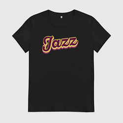 Футболка хлопковая женская Джаз вайб, цвет: черный