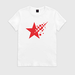 Футболка хлопковая женская USSR pixel star, цвет: белый