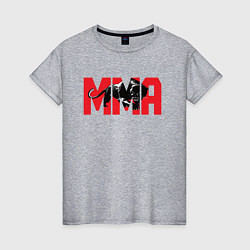 Футболка хлопковая женская MMA пантера, цвет: меланж