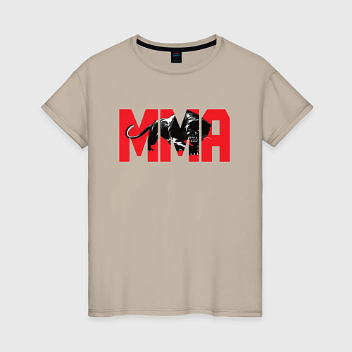 Женская футболка MMA пантера / Миндальный – фото 1