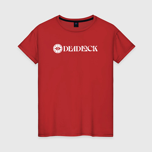 Женская футболка Deadlock white logo / Красный – фото 1