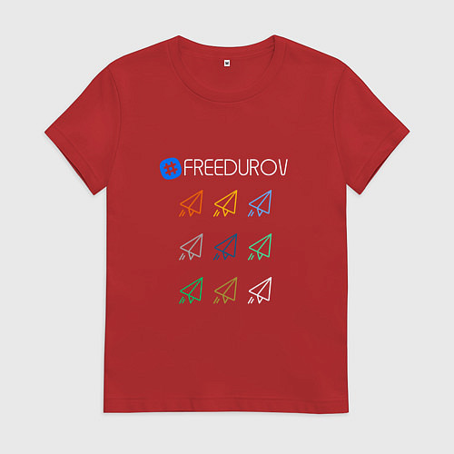 Женская футболка FREEDUROV и самолетики / Красный – фото 1