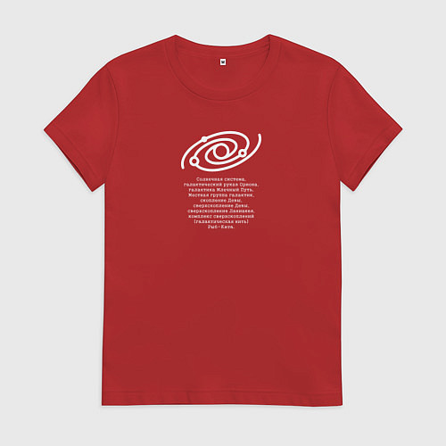 Женская футболка Адрес Земли / Красный – фото 1