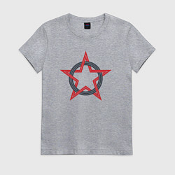 Футболка хлопковая женская Circle star USSR, цвет: меланж