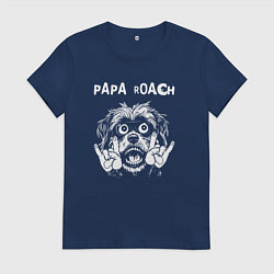 Футболка хлопковая женская Papa Roach rock dog, цвет: тёмно-синий