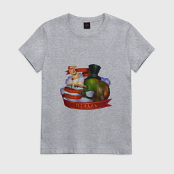 Футболка хлопковая женская Мудрость и Печаль - Сэр Троглодит, цвет: меланж