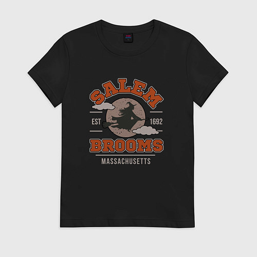 Женская футболка Salem - ведьма на метле / Черный – фото 1