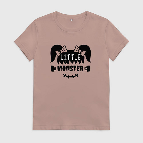 Женская футболка Little monster - girl - пара / Пыльно-розовый – фото 1