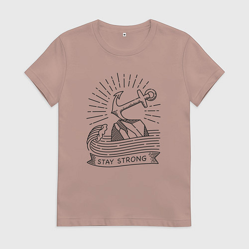 Женская футболка Оставайся сильным / Пыльно-розовый – фото 1