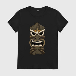 Футболка хлопковая женская Тики Африка, цвет: черный