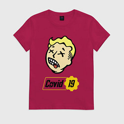 Футболка хлопковая женская Vault boy - covid 19, цвет: маджента