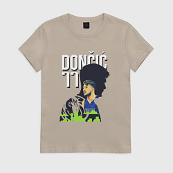 Футболка хлопковая женская Лука Дончич, цвет: миндальный
