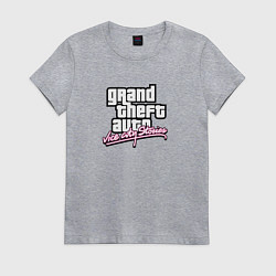 Футболка хлопковая женская GTA vice city stories game, цвет: меланж