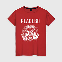 Футболка хлопковая женская Placebo rock dog, цвет: красный