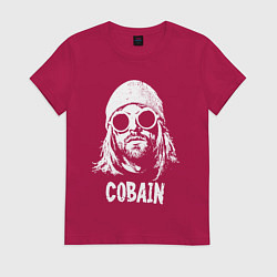 Футболка хлопковая женская Nirvana - Cobain, цвет: маджента