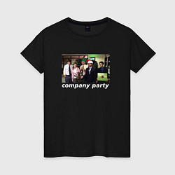 Футболка хлопковая женская The Office - company party, цвет: черный