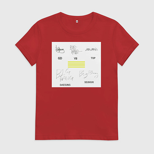 Женская футболка Big bang подписи участников / Красный – фото 1