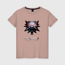 Футболка хлопковая женская The Witcher logo, цвет: пыльно-розовый