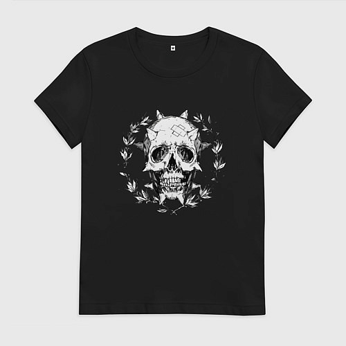 Женская футболка Life is Strange - Череп с шипами / Черный – фото 1