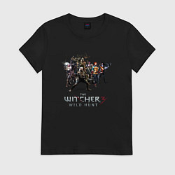 Футболка хлопковая женская The Witcher 3 team, цвет: черный